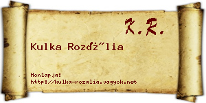 Kulka Rozália névjegykártya