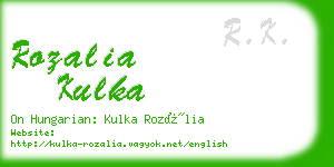 rozalia kulka business card